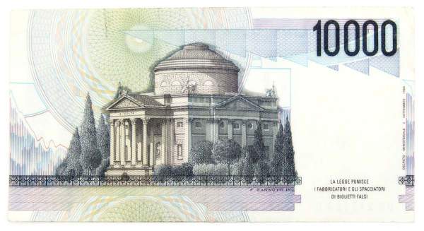 Банкнота 10000 лир 1984 года Италия, арт 2