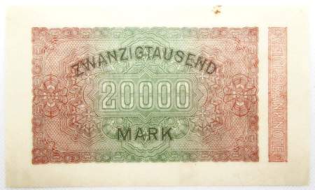 Банкнота 20000 марок 1923 года - Веймарская Республика Банкнота 20000 марок 1923 года - Веймарская Республика