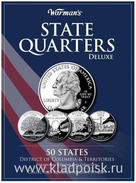 Альбом-планшет для монет 25 центов серии Штаты и территории США Альбом-планшет для монет 25 центов серии Штаты и территории США