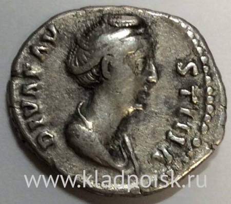 Монета Денарий Рим Императрица Фаустина Старшая 100-141 гг.