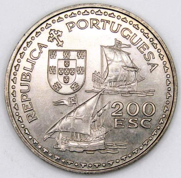 Монета 200 эскудо 1994 года, 600 лет со дня рождения Генриха Мореплавателя, Португалия