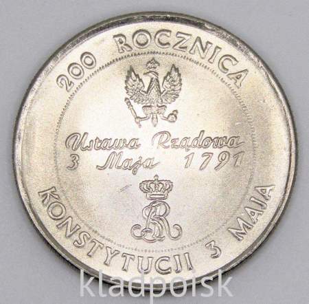 Монета Польша 10000 злотых 200 лет конституции Польши, 1991, арт 2