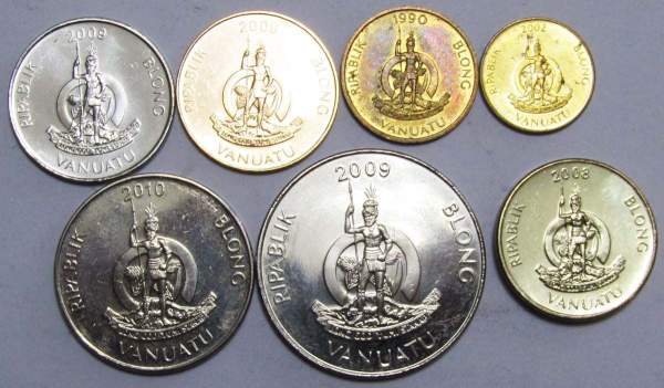 Набор монет Вануату 1990-2010 гг, 7 монет