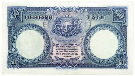 Банкнота 50 латов 1934 года Латвия