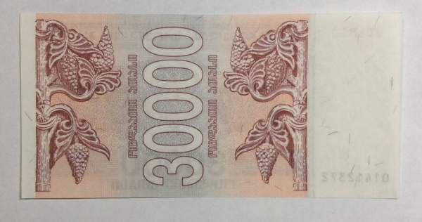Банкнота Грузия 30000 купонов (лари) 1994 года Банкнота Грузия 30000 купонов (лари) 1994 года