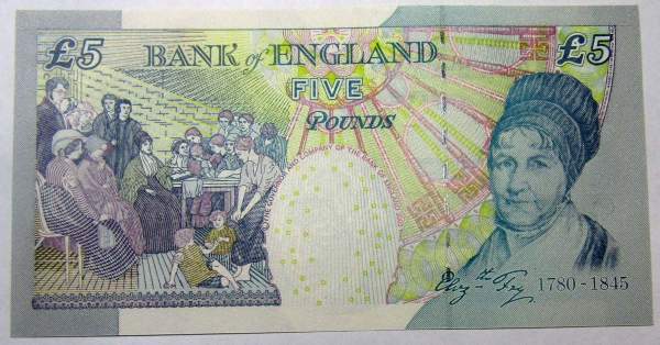 Банкнота 5 фунтов 2004 года Банк Англии - Великобритания Банкнота 5 фунтов 2004 года Банк Англии - Великобритания