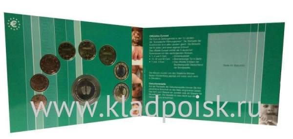 Годовой набор монет Германии 2003 года с жетоном 'Новорожденный' в буклете