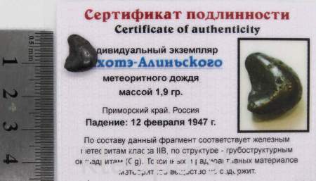 Индивидуальный экземпляр Сихотэ-Алиньского метеоритного дождя (арт 32) Индивидуальный экземпляр Сихотэ-Алиньского метеоритного дождя (арт 32)