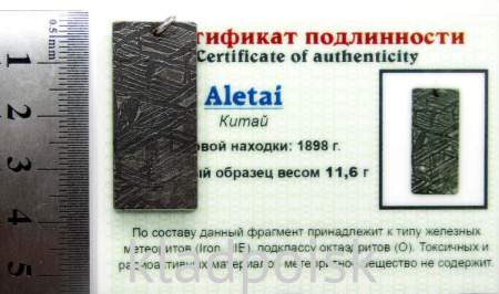 Подвеска из метеорита Aletai, арт 12 Подвеска из метеорита Aletai, арт 12