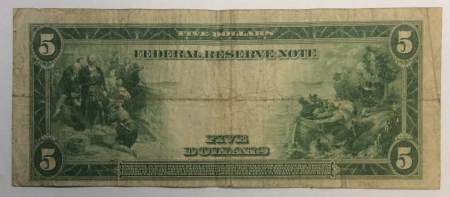 Банкнота 5 долларов США 1913 года