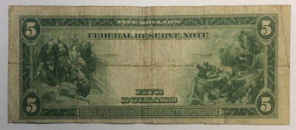 Банкнота 5 долларов США 1913 года Банкнота 5 долларов США 1913 года