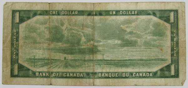 Банкнота 1 доллар 1954 года Канада, арт 2