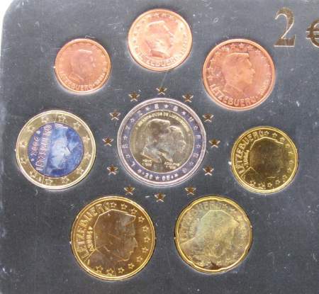 Набор регулярных монет Евро Люксембург 2005-2006 годов