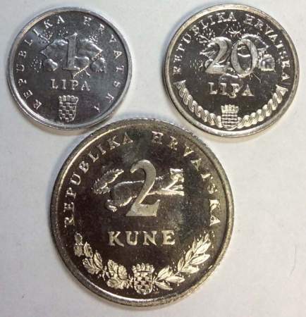 Набор монет Хорватия 1995, 3 монеты