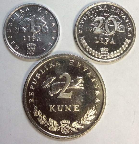 Набор монет Хорватия 1995, 3 монеты