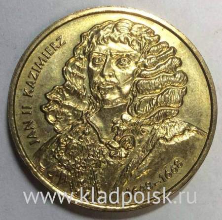 Монета 2 злотых Польша, серии «Короли и правители Польши» Ян II Казимир, 2000