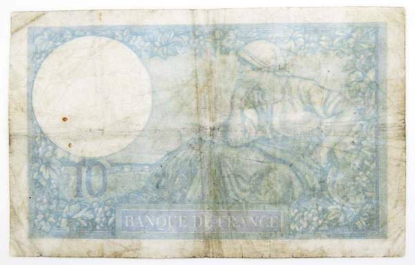 Банкнота 10 франков 1940 года Франция