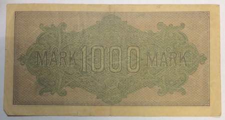 Банкнота 1000 марок 1922 года - Веймарская Республика, арт 3