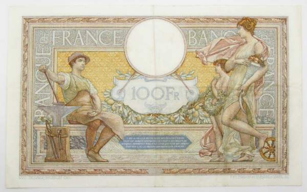 Банкнота 100 франков 1933 года Франция