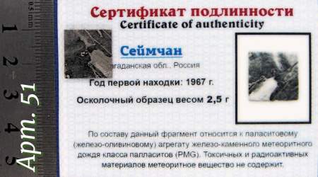 Спил метеорита Сеймчан арт 51 Спил метеорита Сеймчан арт 51