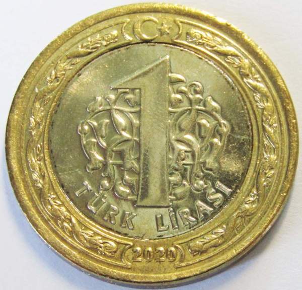 Монета 1 лира 2020 года, Турция, Собор святой Софии (Большая мечеть Айя-София)