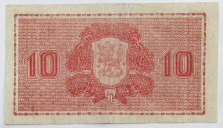 Банкнота 10 марок 1945 года Финляндия