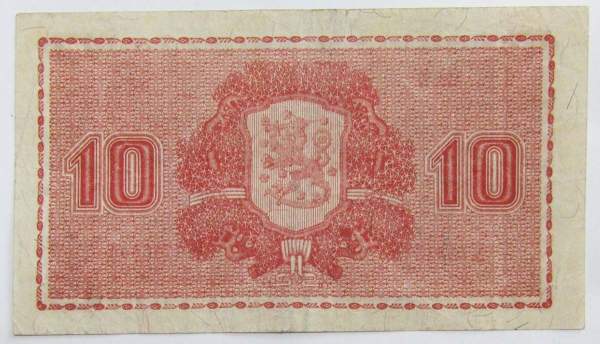 Банкнота 10 марок 1945 года Финляндия