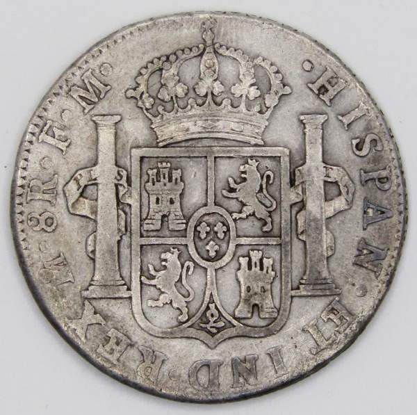 Монета 8 реалов 1788 года, Мексика (колония Испании) Король Карл III, монетный двор Мехико