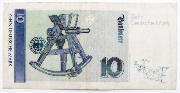 Банкнота 10 марок ФРГ 1991 года
