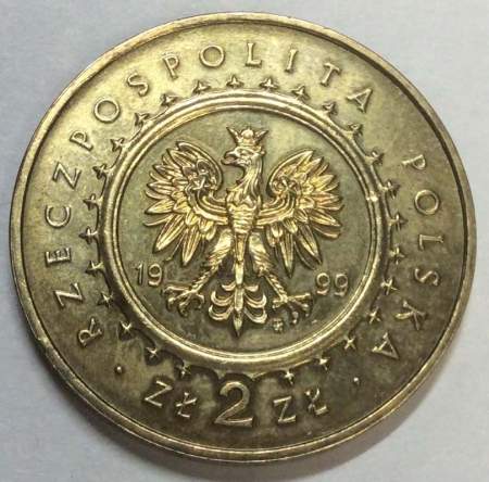 Монета 2 злотых Польша Дворец Потоцкого в Радзынь-Подляском из серии Замки и дворцы Польши, 1999