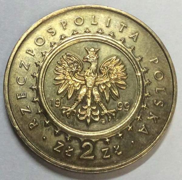 Монета 2 злотых Польша Дворец Потоцкого в Радзынь-Подляском из серии Замки и дворцы Польши, 1999