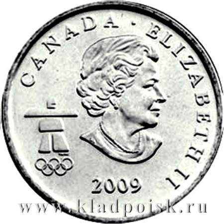 Монета  25 центов Канада, Олимпиада 2010 год Ванкувер – Лыжные гонки