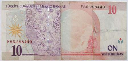 Банкнота 10 лир 2005 года - Турция