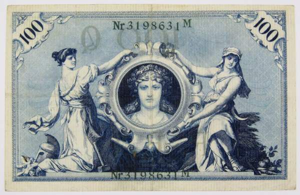 Банкнота 100 марок 1908 года Германия, арт 2