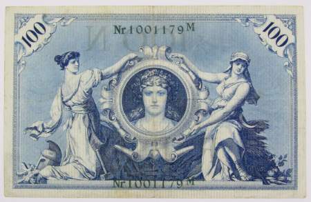 Банкнота 100 марок 1908 года Германия, арт 3