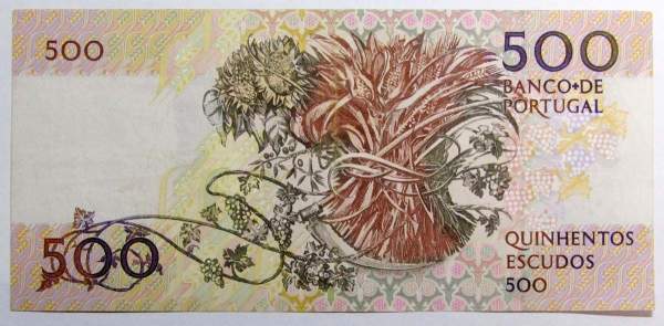 Банкнота 500 эскудо 1989 года Португалия