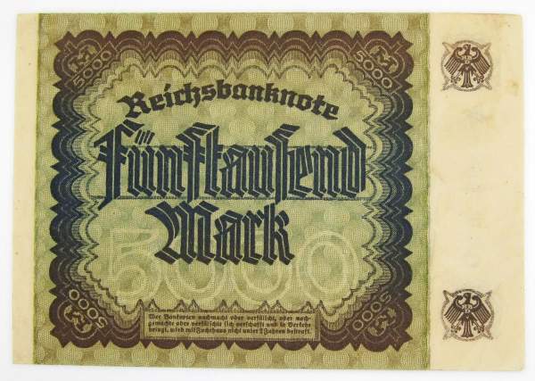 Банкнота 5000 марок 1922 года - Веймарская Республика, KM 81