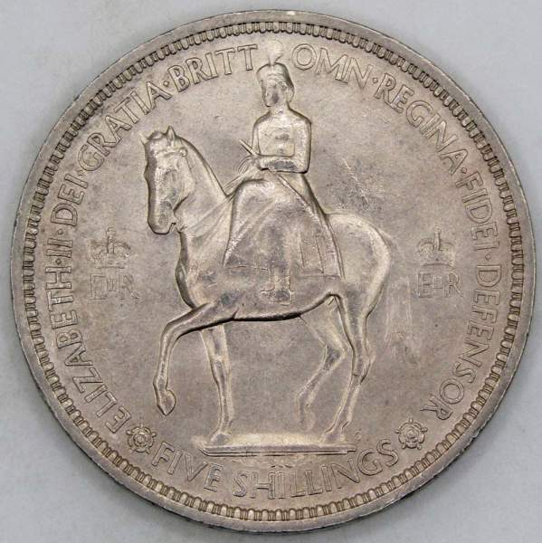 Монета 5 шиллингов 1953 года Великобритания Коронация Королевы Елизаветы II