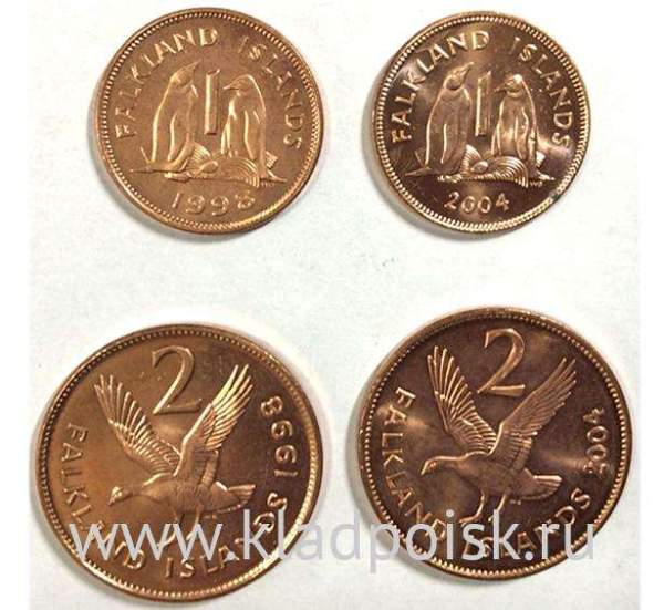 Набор монет Фолклендские острова 1998-2004, 4 монеты