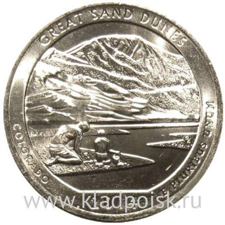 Монета 25 центов Национальный парк Грейт-Санд-Дьюнс (2014), монетный двор P