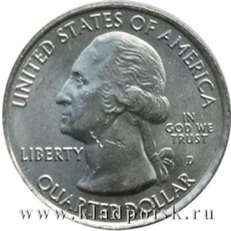 Монета 25 центов Йосемитский национальный парк, монетный двор D