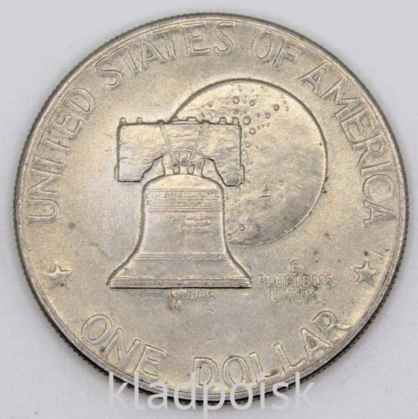 Монета 1 доллар США 1976 года (доллар Эйзенхауэра или Лунный колокол), арт 2