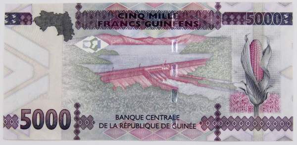 Банкнота Гвинея 5000 франков 2021 года