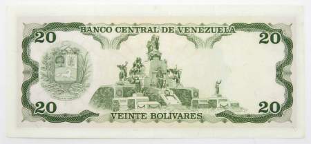 Банкнота Венесуэла 20 боливаров 1998 года
