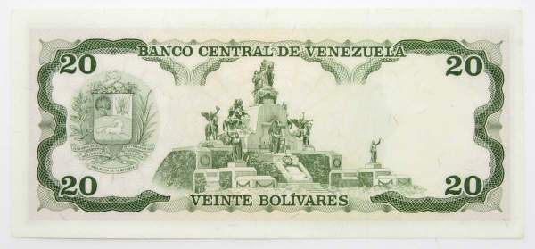 Банкнота Венесуэла 20 боливаров 1998 года