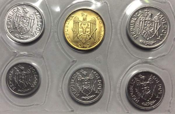 Набор регулярных монет Молдовы 1993-2011 гг., 6 монет