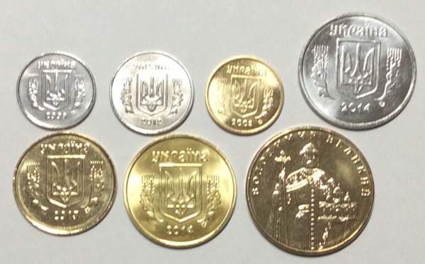 Набор монет Украины 1997-2015 гг., 7 монет