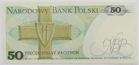 Банкнота 50 злотых 1988 года Польша
