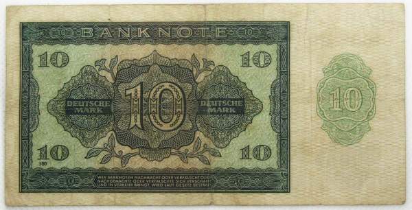 Банкнота 10 марок ГДР 1948 года