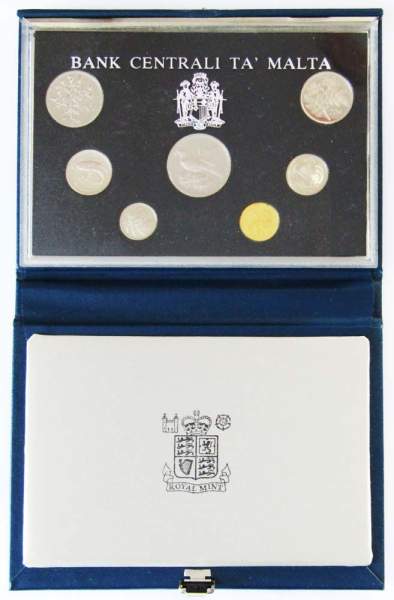 Годовой набор монет Мальта 1986 год, Пруф, в футляре Годовой набор монет Мальта 1986 год, Пруф, в футляре